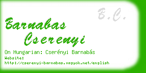 barnabas cserenyi business card