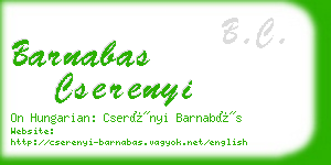 barnabas cserenyi business card